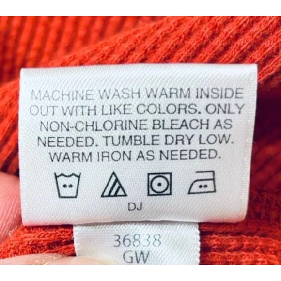 Hanna Andersson Girls Size 150 US 12 Rust Orange Cotton Thermal Top Firefly - Picture 8 of 9